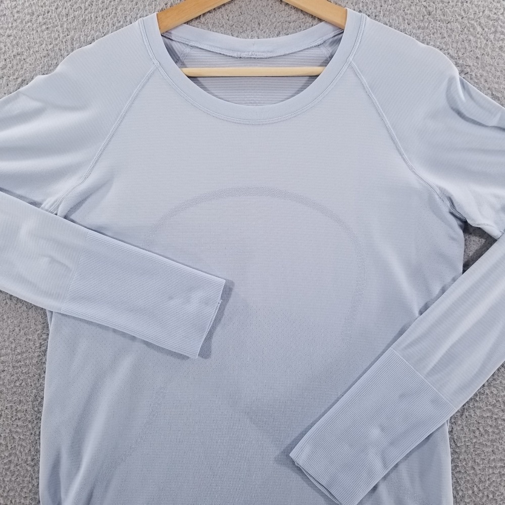 Lululemon Shirt Womens 12 Blue Swiftly Tech Long Sleeve Crew Running Performance